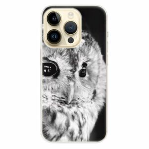 Odolné silikonové pouzdro iSaprio - BW Owl - iPhone 14 Pro obraz