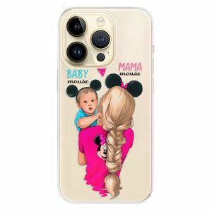 Odolné silikonové pouzdro iSaprio - Mama Mouse Blonde and Boy - iPhone 14 Pro obraz
