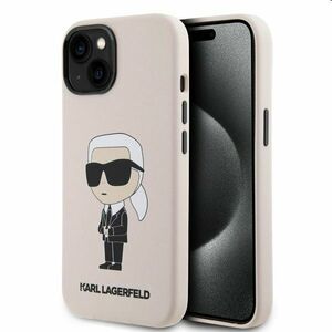 Zadní kryt Karl Lagerfeld Liquid Silicone Ikonik NFT pro Apple iPhone 15, růžové obraz