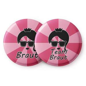 Spielehelden Odznaky Braut Vintage pink pro rozlučku se svobodou 12 odznaků 5, 6 cm extra velký dárek pro rozlučku se svobodou obraz