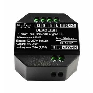 Light Impressions Deko-Light stmívač, RF-smart, 230V, 300W, IP20 RF / Zigbee 3.0 / Intelli-Push / triak 843503 obraz