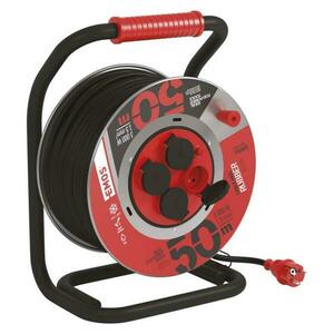 EMOS Venkovní prodlužovací kabel na bubnu 50 m / 4 zásuvky / černý / guma / 230 V / 1, 5 mm2 P084505 obraz