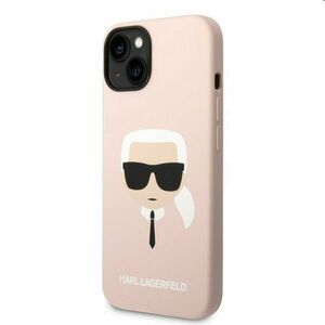 Pouzdro Karl Lagerfeld MagSafe Liquid Silicone Karl Head pro Apple iPhone 14, růžové obraz