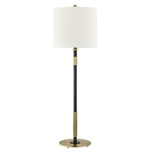 HUDSON VALLEY stolní lampa BOWERY mosaz/textil starobronz/bílá E27 1x75W L3720-AOB-CE obraz