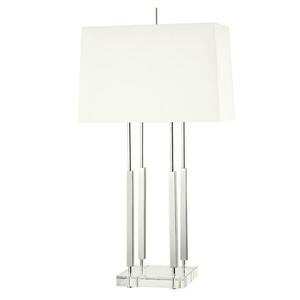 HUDSON VALLEY stolní lampa RHINEBECK mosaz/textil nikl/bílá E27 1x40W L1057-PN-CE obraz