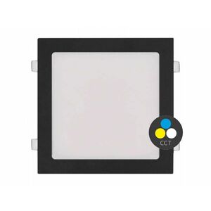T-LED Černý vestavný LED panel hranatý 300 x 300mm 24W 24V CCT 102215 obraz