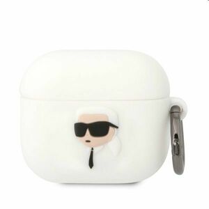 Karl Lagerfeld 3D Logo NFT Karl Head silikonový obal pro Apple AirPods 3, bílý obraz
