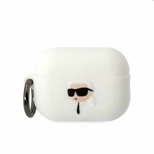 Karl Lagerfeld 3D Logo NFT Karl Head silikonový obal pro Apple AirPods Pro 2, bílý obraz