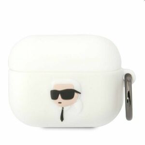 Karl Lagerfeld 3D Logo NFT Karl Head silikonový obal pro Apple AirPods Pro, bílý obraz