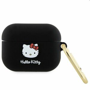 Hello Kitty Liquid Silicone 3D Kitty Head Logo obal pro Apple AirPods Pro, černý obraz