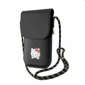 Hello Kitty PU Daydreaming Logo Leather Wallet Phone Bag, black obraz