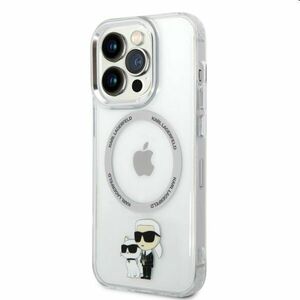 Pouzdro Karl Lagerfeld MagSafe IML Karl and Choupette NFT pro Apple iPhone 14 Pro Max, transparentní obraz
