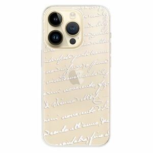 Odolné silikonové pouzdro iSaprio - Handwriting 01 - white - iPhone 14 Pro obraz