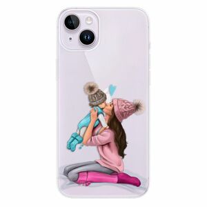Odolné silikonové pouzdro iSaprio - Kissing Mom - Brunette and Boy - iPhone 14 Plus obraz