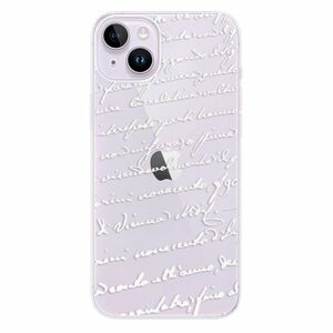 Odolné silikonové pouzdro iSaprio - Handwriting 01 - white - iPhone 14 Plus obraz