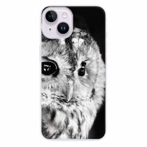 Odolné silikonové pouzdro iSaprio - BW Owl - iPhone 14 obraz