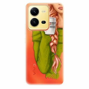 Odolné silikonové pouzdro iSaprio - My Coffe and Redhead Girl - Vivo X80 Lite 5G obraz