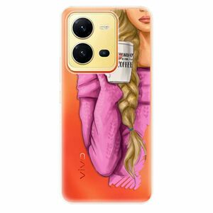 Odolné silikonové pouzdro iSaprio - My Coffe and Blond Girl - Vivo X80 Lite 5G obraz