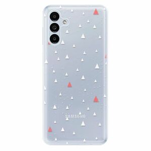 Odolné silikonové pouzdro iSaprio - Abstract Triangles 02 - white - Samsung Galaxy A13 5G obraz