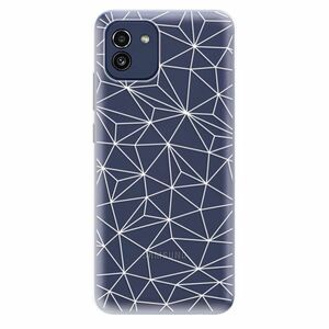 Odolné silikonové pouzdro iSaprio - Abstract Triangles 03 - white - Samsung Galaxy A03 obraz