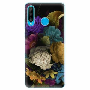 Odolné silikonové pouzdro iSaprio - Dark Flowers - Huawei P30 Lite obraz