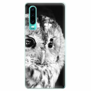 Odolné silikonové pouzdro iSaprio - BW Owl - Huawei P30 obraz