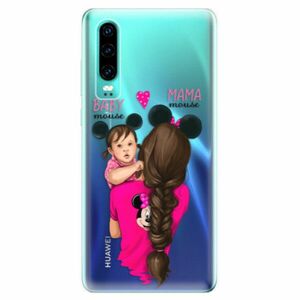 Odolné silikonové pouzdro iSaprio - Mama Mouse Brunette and Girl - Huawei P30 obraz