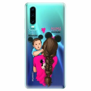 Odolné silikonové pouzdro iSaprio - Mama Mouse Brunette and Boy - Huawei P30 obraz