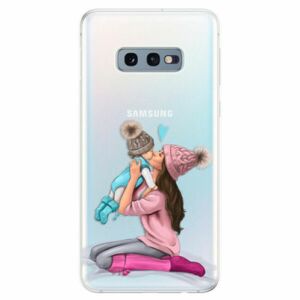 Odolné silikonové pouzdro iSaprio - Kissing Mom - Brunette and Boy - Samsung Galaxy S10e obraz