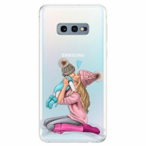 Odolné silikonové pouzdro iSaprio - Kissing Mom - Blond and Boy - Samsung Galaxy S10e obraz