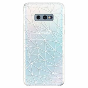 Odolné silikonové pouzdro iSaprio - Abstract Triangles 03 - white - Samsung Galaxy S10e obraz