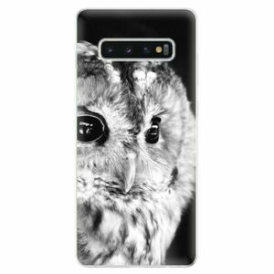 Odolné silikonové pouzdro iSaprio - BW Owl - Samsung Galaxy S10+ obraz