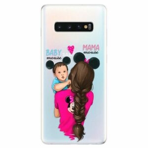 Odolné silikonové pouzdro iSaprio - Mama Mouse Brunette and Boy - Samsung Galaxy S10+ obraz
