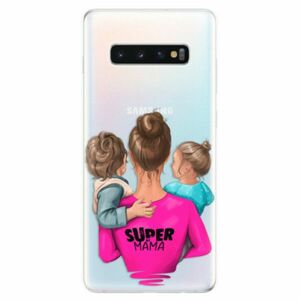 Odolné silikonové pouzdro iSaprio - Super Mama - Boy and Girl - Samsung Galaxy S10+ obraz
