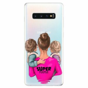Odolné silikonové pouzdro iSaprio - Super Mama - Two Boys - Samsung Galaxy S10+ obraz
