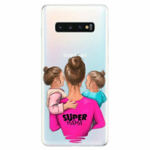 Odolné silikonové pouzdro iSaprio - Super Mama - Two Girls - Samsung Galaxy S10+ obraz