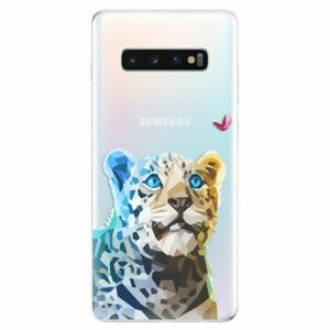 Odolné silikonové pouzdro iSaprio - Leopard With Butterfly - Samsung Galaxy S10+ obraz
