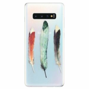 Odolné silikonové pouzdro iSaprio - Three Feathers - Samsung Galaxy S10+ obraz