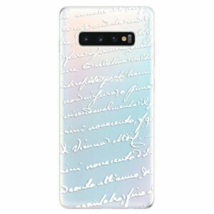 Odolné silikonové pouzdro iSaprio - Handwriting 01 - white - Samsung Galaxy S10+ obraz