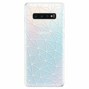 Odolné silikonové pouzdro iSaprio - Abstract Triangles 03 - white - Samsung Galaxy S10+ obraz