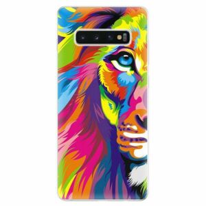 Odolné silikonové pouzdro iSaprio - Rainbow Lion - Samsung Galaxy S10+ obraz