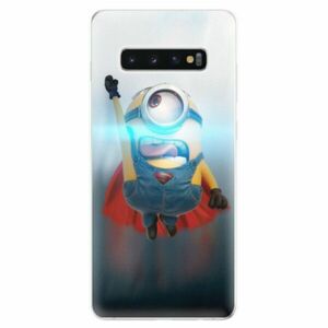 Odolné silikonové pouzdro iSaprio - Mimons Superman 02 - Samsung Galaxy S10+ obraz