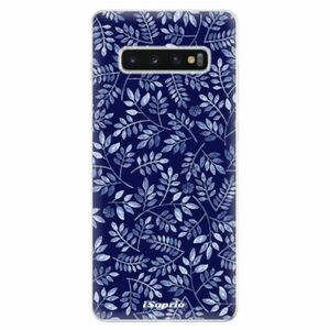 Odolné silikonové pouzdro iSaprio - Blue Leaves 05 - Samsung Galaxy S10+ obraz