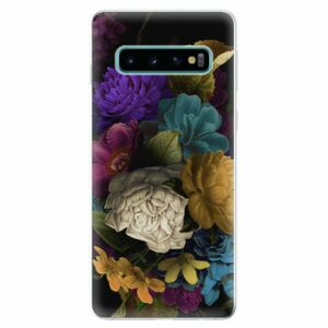 Odolné silikonové pouzdro iSaprio - Dark Flowers - Samsung Galaxy S10 obraz