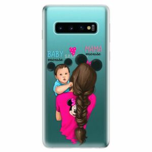 Odolné silikonové pouzdro iSaprio - Mama Mouse Brunette and Boy - Samsung Galaxy S10 obraz