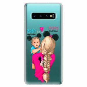 Odolné silikonové pouzdro iSaprio - Mama Mouse Blonde and Boy - Samsung Galaxy S10 obraz
