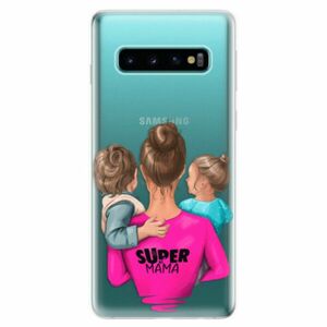 Odolné silikonové pouzdro iSaprio - Super Mama - Boy and Girl - Samsung Galaxy S10 obraz