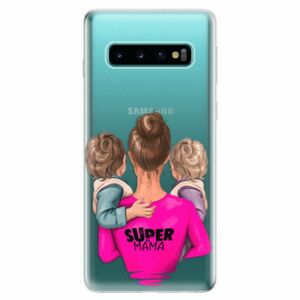 Odolné silikonové pouzdro iSaprio - Super Mama - Two Boys - Samsung Galaxy S10 obraz