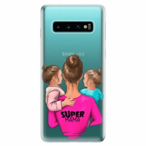 Odolné silikonové pouzdro iSaprio - Super Mama - Two Girls - Samsung Galaxy S10 obraz