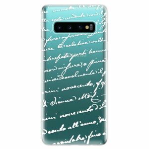 Odolné silikonové pouzdro iSaprio - Handwriting 01 - white - Samsung Galaxy S10 obraz